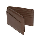 Club Rochelier - Portefeuille mince pliable pour homme avec carte d'identité amovible - Brun-2 poches fendues