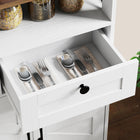 HOMCOM - Buffet armoire de rangement 47,2 po L - blanc-Revêtement en mélamine facilitant le nettoyage 