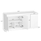 Manhattan Comfort - Buffet moderne Griffin 62" à 4 portes - Blanc-Design épuré et minimaliste Portes à panneaux plats et lignes droites pour un aspect moderne et élégant