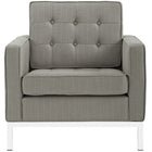 Modway - Loft Tissu rembourré Fauteuil - Granite-Coussinets de pied non marqués