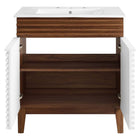 Modway - Render 30" Armoire à coiffeuse de salle de bain - Blanc Noyer Blanc-8