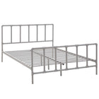 Modway - Dower Acier inoxydable Lit Queen, Gris-Conception industrielle des tuyaux et douilles