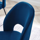 Modway - Nico Performance Velvet Chaise à manger Ensemble de 2 - Marine noire-Rembourrage en mousse dense