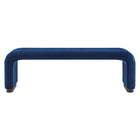 Modway - Koda Performance Velvet Banc long de la chute d’eau - Noir Bleu Nuit-Capsules de pied ajustables