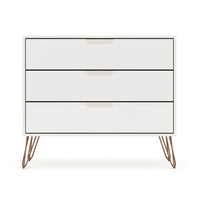 Manhattan Comfort - Rockefeller commode moderne du milieu du siècle 35,24" - blanc-Commode Mid-Century Modern pour chambre à coucher