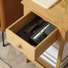HOMCOM - Table d’appoint - bois naturel - lot de 2-Conception anti-basculement à l'arrière que vous pouvez fixer au mur pour plus de sécurité 