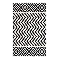 Modway - Ailani Chevron géométrique / losange Tapis de comédie 8 pi l x 10 pi L - Noir et blanc-Tapis géométrique Chevron / Losange