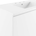 Modway - Bryn Support mural de 36" Vanette de salle de bain - Blanc blanc-Assemblée requise