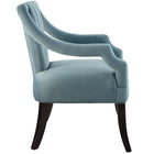 Modway - Harken Performance Velvet Chaise d’accent - Bleu clair - Ensemble de 2-Pattes en bois de bouleau écartées