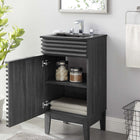 Modway - Render 18" Vanette de salle de bain - Noir charbon-Trous centraux de 8"