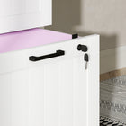 HOMCOM - Classeur 3 tiroirs pour documents Lettre/A4 avec serrure - blanc-Sert de support polyvalent pour imprimante 
