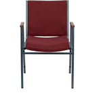 Flash Furniture – Chaise empilable robuste à revêtement bourgogne à motifs et rembourrage de 3 po Hercules, avec accoudoirs, p/4-Style contemporain