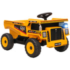 Qaba - Véhicule de construction pour enfants 12V à batterie avec benne électrique - jaune-Fonctionne avec une puissance de 12V et des vitesses réglables, offrant un démarrage sûr et en douceur 