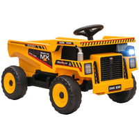 Qaba - Véhicule de construction pour enfants 12V à batterie avec benne électrique - jaune-Fonctionne avec une puissance de 12V et des vitesses réglables, offrant un démarrage sûr et en douceur 