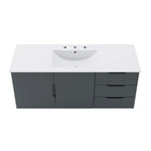 Modway - Vitality Évier simple 48" Vanette de salle de bain - Gris blanc-Portes à fermeture douce