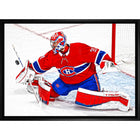 Carey Price Montreal Canadiens Blocker Save sur toile - Toile encadree - 31" x 22"-Impression sur toile de qualité supérieure avec bordures enveloppées
