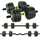 Soozier - Ensemble d’haltères réglables, 44 lb-Se transforme en haltères, barre droite ou barre EZ curl 