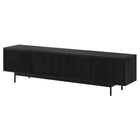 Hudson&Canal - Meuble TV Whitman pour téléviseurs jusqu'à 85 pouces - Grain noir-Le dessus a une capacité de poids de 75 lb, la zone de rangement intérieure peut contenir 45 lb dans chaque section