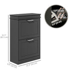 HOMCOM - Armoire à chaussures étroite avec tiroirs basculants et étagère réglable pour entrée - noir-La surface peinte facilite le nettoyage 