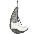 Modway - Abate Terrasse extérieure Chaise à balançoire sans support - Gris blanc-Coussin en polyester blanc lavable