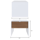 Nexera - Table de nuit Axel, 1 tiroir, Blanc et noyer-5