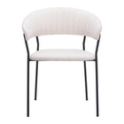 Zuo - Josephine Chaise de salle à manger - Crème - Ensemble de 2-Tissu style mouton bouclé