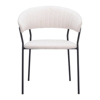 Zuo - Josephine Chaise de salle à manger - Crème - Ensemble de 2-Tissu style mouton bouclé