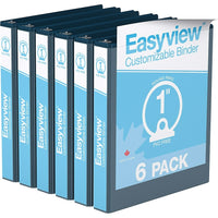 Davis Group Super offre Easyview, Reliure View à anneaux ronds 1 po, personnalisable, paquet de 6 - Bleu Marine-3 Reliure À Anneaux