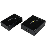 StarTech Extenseur HDMI par câble Cat5e/6 avec alimentation par câble, 70 m/230 pi-Ne nécessite qu’un seul cordon d’alimentation pour le transmetteur et le récepteur