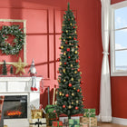 HOMCOM - Arbre de Noël Artificiel Enneigé 7 - 5 Pieds Décoration Intérieur Maison-Arbre de Noël artificiel de 7,5 pieds de haut dans un style d'arbre réaliste 