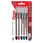 Pentel - Stylos à bille R.S.V.P. – 0,7 mm – couleurs variées – paquet de 5-Prise confortable et ergonomique en caoutchouc Comfort Zone