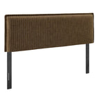 Modway - Camille Mélange de lin rembourré Tête de lit Queen size - Bande de Terre-Mélange de lin tissé avec motif à rayures fines