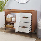 Modway - Energize 48" Armoire de lavabo compatible avec un seul lavabo (non inclus) - Blanc cerise-Portes à fermeture douce
