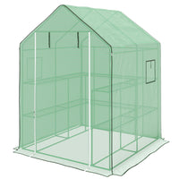 Outsunny - Serre portable 4,6 pi x 4,7 pi, blanc-Une mini-serre légère pour continuer la culture toute l'année (y compris pendant les hivers doux)
