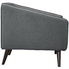 Modway - Slide Tissu rembourré Fauteuil - Gris-Pattes tachées de noyer foncé