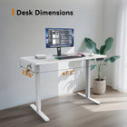 ShoppingAll - Bureau debout électrique à double moteur 48 larg. po - Blanc-Le panneau de contrôle comprend 3 touches de mémoire programmables et un port de recharge USB-C