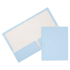 JAM Paper Chemises de présentation lustrées avec deux pochettes, bleu pastel, 12/paquet-1,2 lb