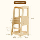 MotionGrey - Tour d’apprentissage Blessy pour tout-petits - Tour d’observation réglable pour cuisine avec barre de sécurité - Bois-7