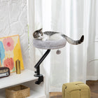 PawHut - Lit de bureau pour chat, rotation à 360°, hauteur réglable pour le travail à domicile ou au bureau-Fabriqué en peluche douce, offrant à votre chat un confort toute l'année 