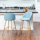 Homy Casa - Tabourets de Bar 26'' avec Siège Tissu Bleu - Paquet de 2-Tissu de Haute Qualité : Tissu durable et doux au toucher, résistant à l'usure quotidienne.