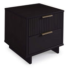 Manhattan Comfort - Table de nuit moderne Granville 18,11" à 2 tiroirs - Noir - Lot de 2-Parfait pour le rangement de chevet, les lampes ou les objets de décoration