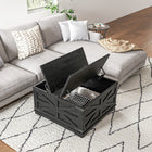 HOMCOM - Table basse avec rangement caché à plateau relevable - noir-Assemblage requis