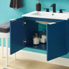 Modway - Maybelle 24" Vanité de salle de bain murale - Blanc marine-Bassin d’évier en céramique