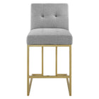 Modway - Privy Tissu rembourré Tabouret de comptoir - Or gris clair - Ensemble de 2-Capacité de poids du banc : 331 lb