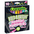 Crayola - Marqueurs Bold & Bright - Couleurs assorties - Paquet de 10-Esquissez des idées sur papier avec le marqueur sans bavure, sur papier foncé ou clair