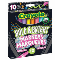 Crayola - Marqueurs Bold & Bright - Couleurs assorties - Paquet de 10-Esquissez des idées sur papier avec le marqueur sans bavure, sur papier foncé ou clair