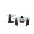 Manhattan Comfort - Ensemble de 2 tables basse et d’appoint Artesia Modern Glam - Noyer foncé-Ensemble de table basse moderne et de table d’appoint pour salon
