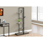 Monarch Specialties - 7232 60 po H Etagere - Taupe Fonce/Metal Noir-5 tablettes