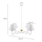 Modway - Sunlit Gribouillis à 4 bras Lumière suspendue - Blanc naturel-Accent en caoutchouc