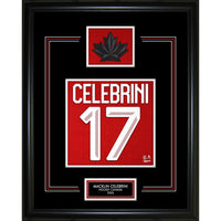 Frameworth - Macklin Celebrini numero de chandail Hockey Canada 2026 - impression encadree - 16" x 20"-Impression du numero de chandail Hockey Canada 2026 sous licence officielle mettant en vedette Macklin Celebrini